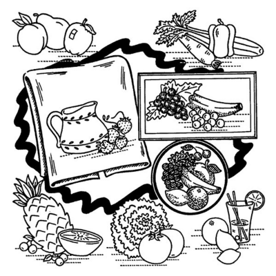 Aunt Martha’s 3632 Fruit & Vegetable Motifs Kitchen Decor